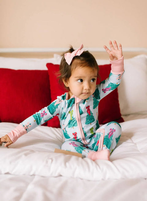 Trim The Tree Baby Bamboo Zip Pajama