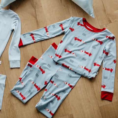 Valentine Planes Bamboo Pajama Set