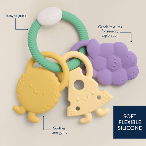 Itzy Trio™ Multi-textured Silicone Teething Ring - Charcuterie