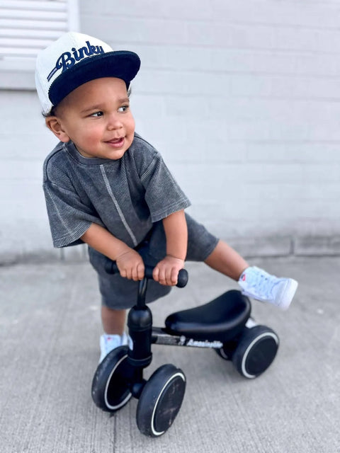 Acid Wash Waffle Tee - Black