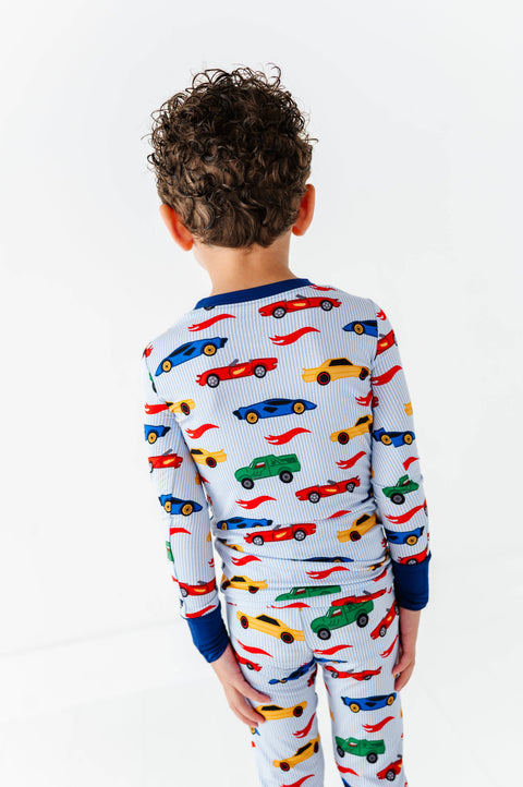 Racing Stripes Bamboo Pajama Set for Kids