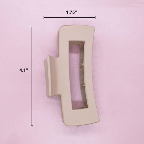 Large Square Matte Hair Claw Clip - Light Brown