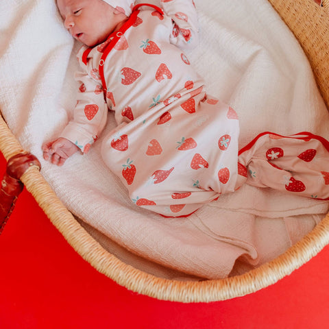 Knotted Gown - Strawberry