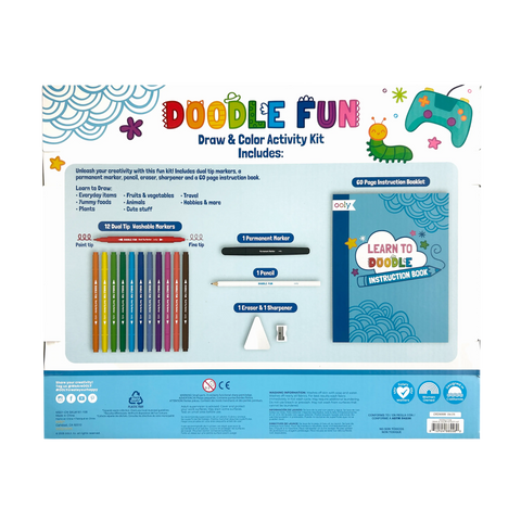 Doodle Fun: Draw & Color Activity Kit (17 PC Set)
