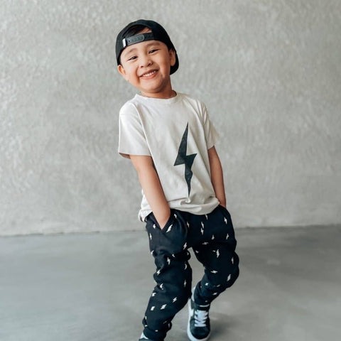 Greige Acid Wash Spark Boys Graphic Tee