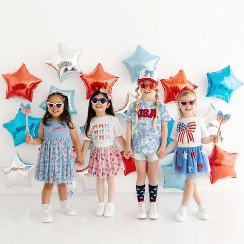 Red, White, & Cute Girls Tutu Skirt