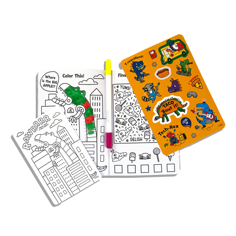 Let's Go!: Activity & Coloring Kit - Robo Dinos