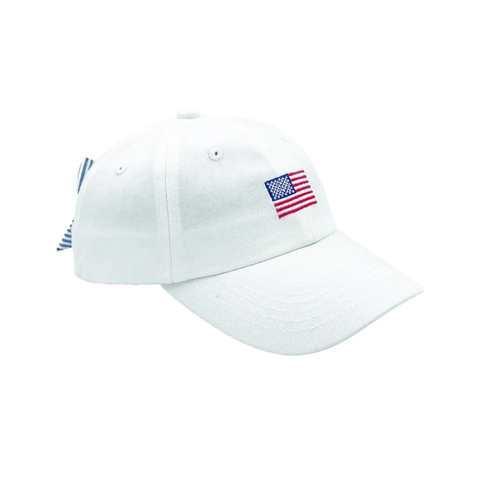 American Flag Bow Baseball Hat - Bits & Bows