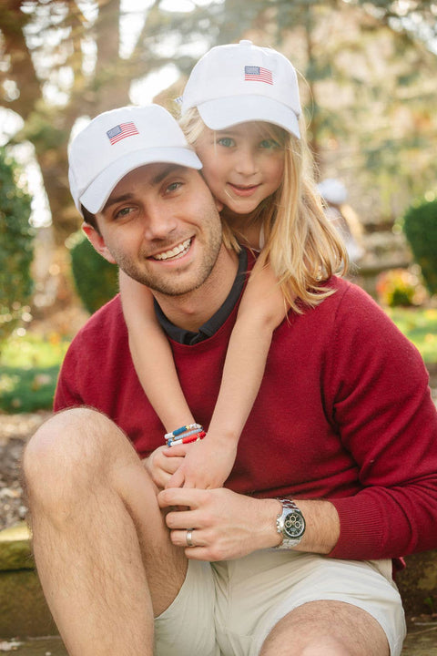 American Flag Bow Baseball Hat - Bits & Bows