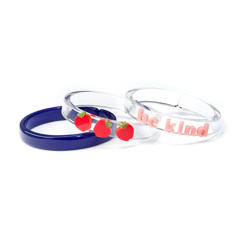 Apple Be Kind Bracelet Set - Lilies & Roses NY