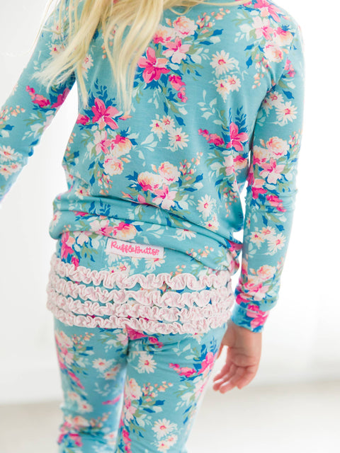 Fancy Me Floral Bamboo Ruffle Pajama Set