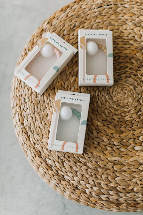 Teether Toy Rattle: Nude