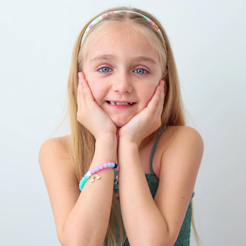 Glow in the Dark Unicorn Charm Bubble Bracelet