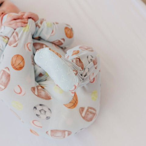 Zip-Up Footie Pajama - Sports Medley