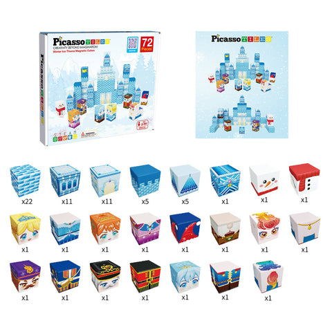 Winter Ice Themed Magnetic Cube Building Set