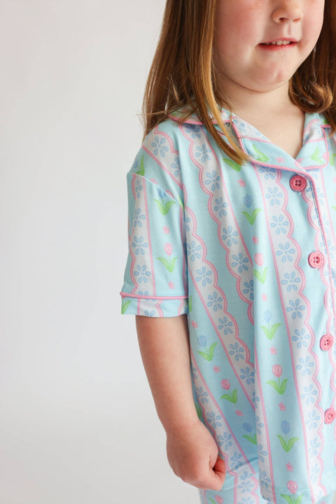 Girls Flare Bamboo Pajama Set - Whimsy Tulip