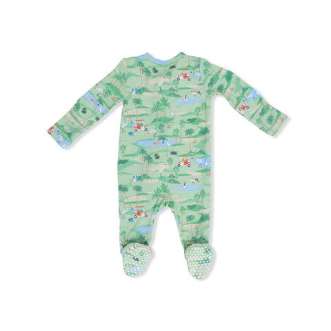 2 Way Zipper Footie - Golf Oasis Animals