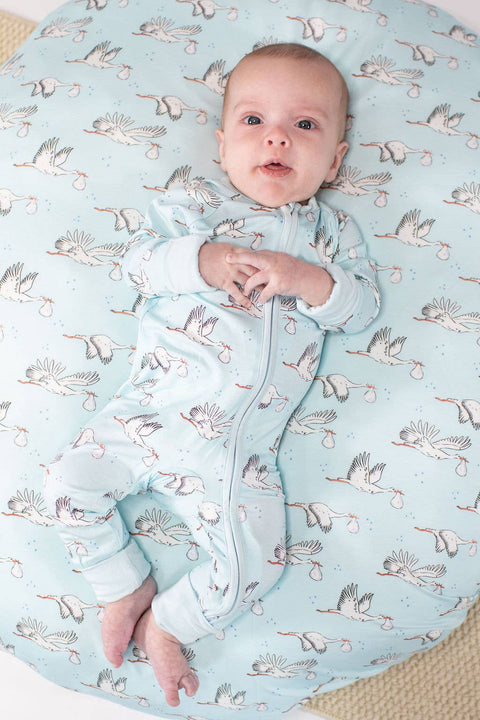 Baby Boy Blue Storks Bamboo Pajamas