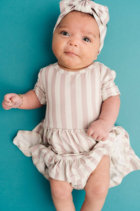 Blush Stripe Bodysuit Bamboo Dress