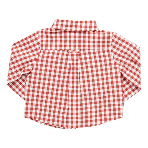 Baby Boys Jack Shirt - Pony Gingham - Pink Chicken