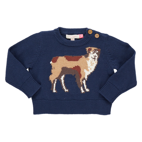 Baby Boys Oliver Sweater - Happy Dog - Pink Chicken