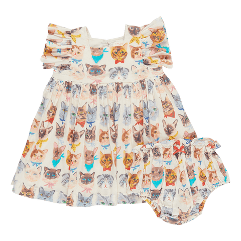 Baby Girls Elsie Dress Set - Cool Cats - Pink Chicken