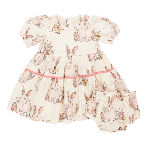 Baby Girls Maribelle Dress Set - Bunny Friends - Pink Chicken