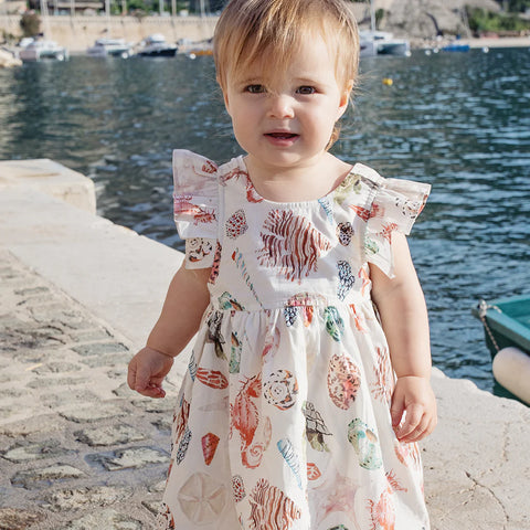 Baby Girls Liv Dress Set - Watercolor Shells