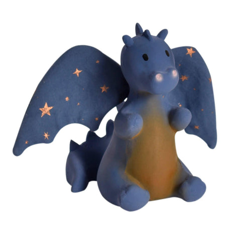 Baby Midnight Dragon - Natural Organic Rubber Rattle w/Crinkle Wings - Tikiri Toys