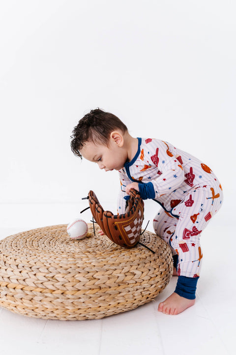 Stripes & Strikes Bamboo Convertible Footie for Babies