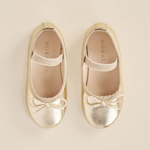 Ballet Flats | Metallic Ecru - Noralee