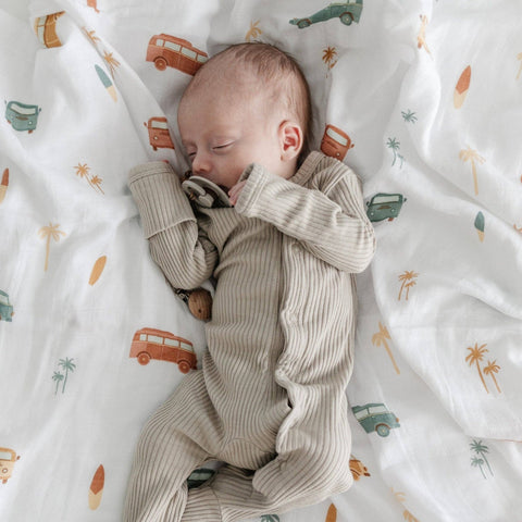 Bamboo Muslin Swaddle: Van Life - Saranoni