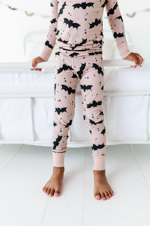 Bat to the Bone Halloween Kids Bamboo Pajamas - Kiki + Lulu