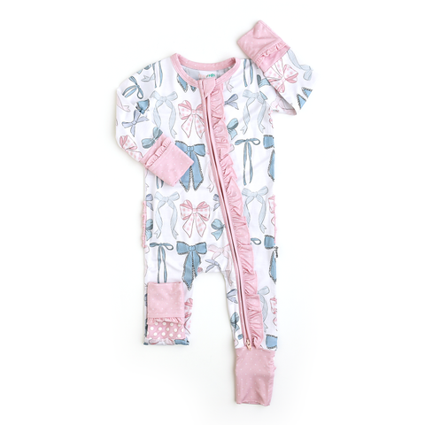 Samantha Bows Zip Bamboo Pajama