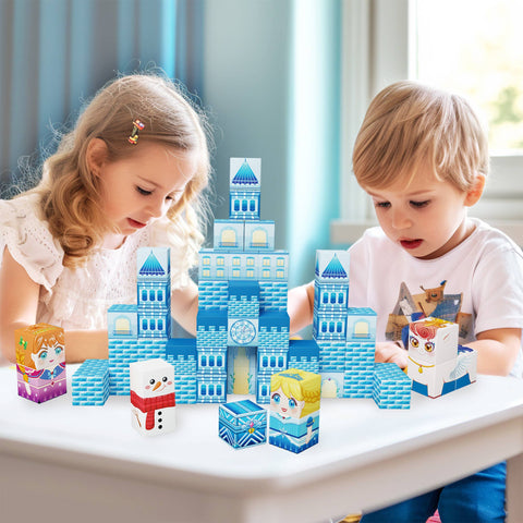 Winter Ice Themed Magnetic Cube Building Set