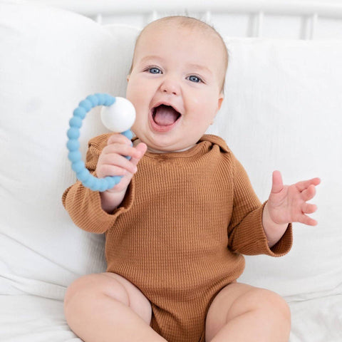 Cutie Teether Rattle: Blue Clear