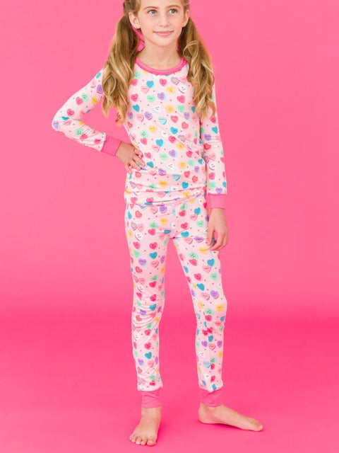 Be My Valentine Bamboo Pajama Set - RuffleButts + RuggedButts