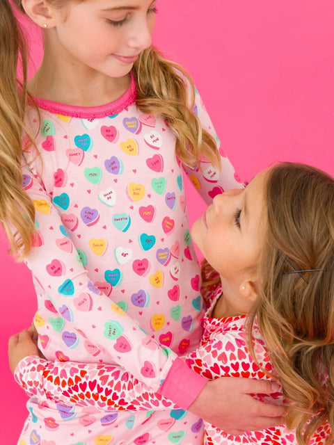 Be My Valentine Bamboo Pajama Set - RuffleButts + RuggedButts