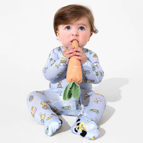 Easter Bunny Blue Bamboo Convertible Footie