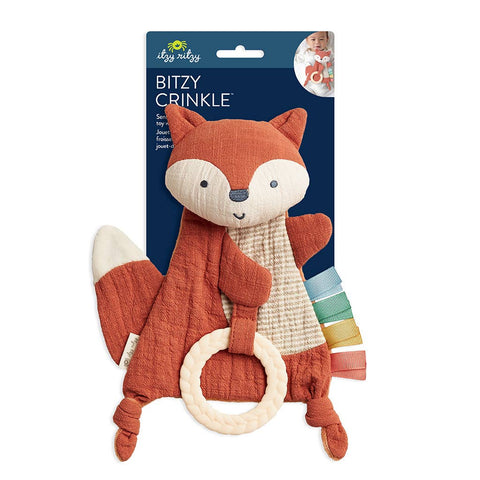 Bitzy Crinkle™ Sensory Toy & Teether: Fox - Itzy Ritzy