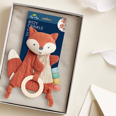 Bitzy Crinkle™ Sensory Toy & Teether: Fox - Itzy Ritzy