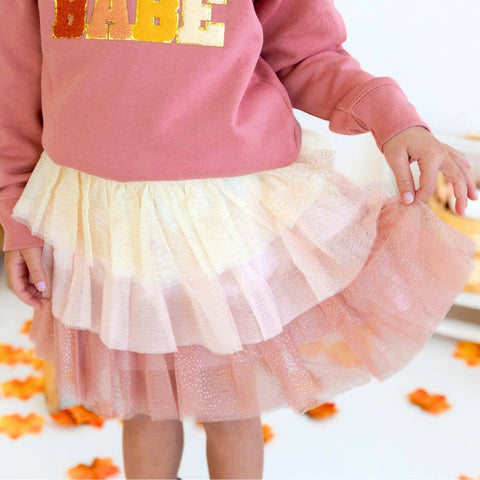 Boho Blush Girls Tutu Skirt - Sweet Wink