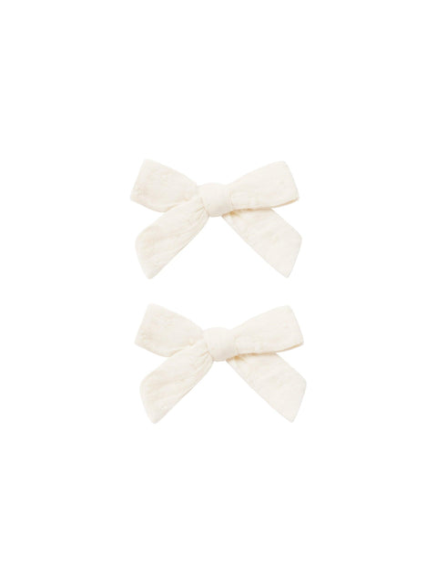 Bow with Clip Set of 2 | Ivory - Rylee + Cru