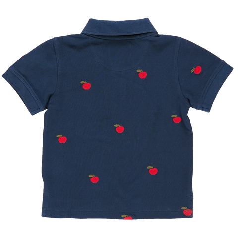 Boys Alec Shirt - Apples Embroidery - Pink Chicken