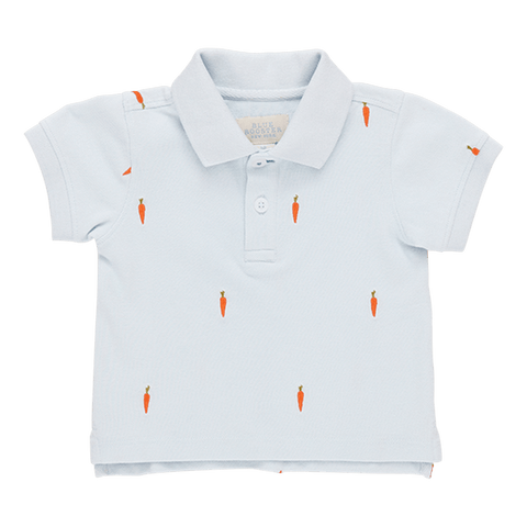 Boys Alec Shirt - Carrot Embroidery - Pink Chicken