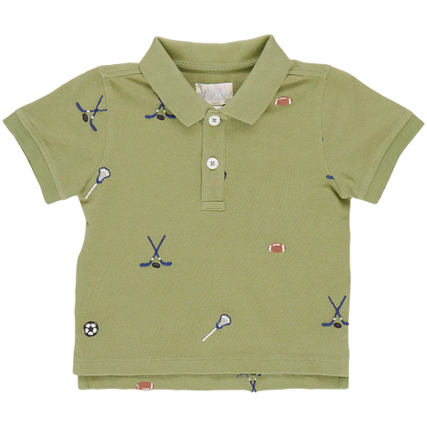 Boys Alec Shirt - Sports Embroidery - Pink Chicken