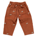 Boys Corduroy Jackson Pant - Dog Embroidery - Pink Chicken