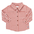 Boys Jack Shirt - Pony Gingham - Pink Chicken