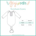 Gigi and Max Newborn Gown Size Chart
