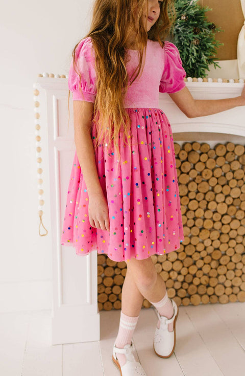 Bubblegum Confetti Diana Dress - Ollie Jay